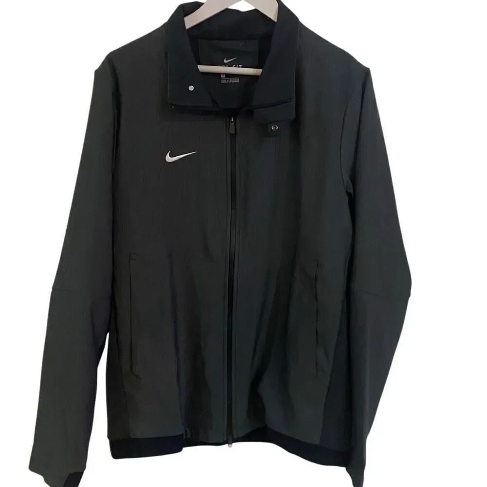 Nike Dri fit long sleeve full zip vented medium pockets black